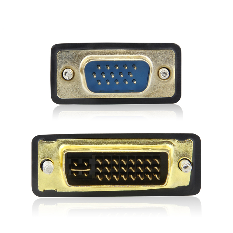 主机dvi转vga线公对公转接线头电脑显卡连接显示器24+5高清转换线