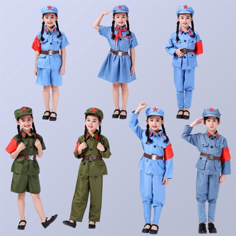 志愿军解放红军演出衣服儿童成人套装帽子49式50中国人民抗美援朝