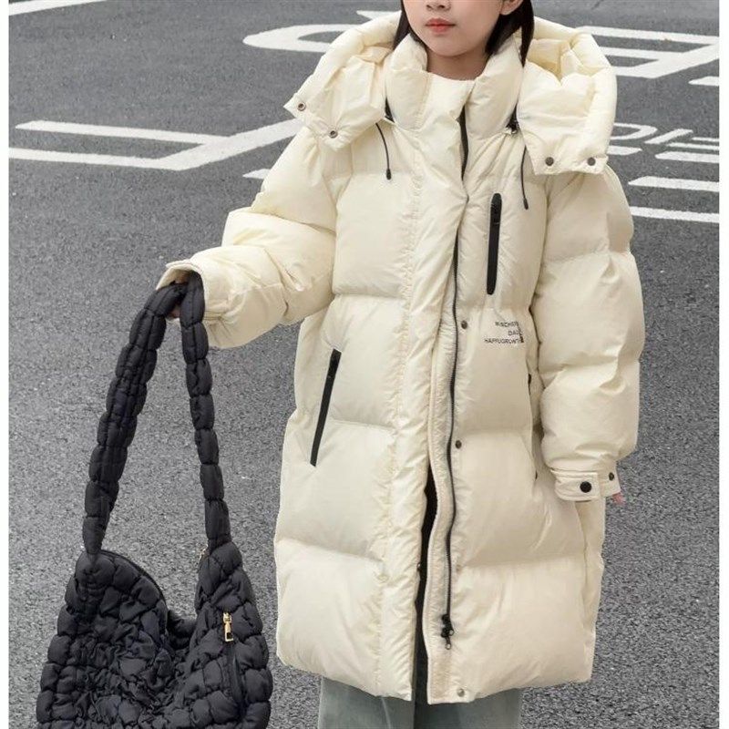 韩国儿童羽绒服长款过膝冬季新款男女童中大童大被子抗寒加厚外套