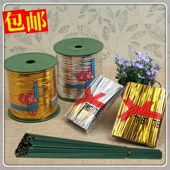 金色扎带捆扎线金银扎线铁丝封口绳面包食品包装 礼品袋封口扎丝绳