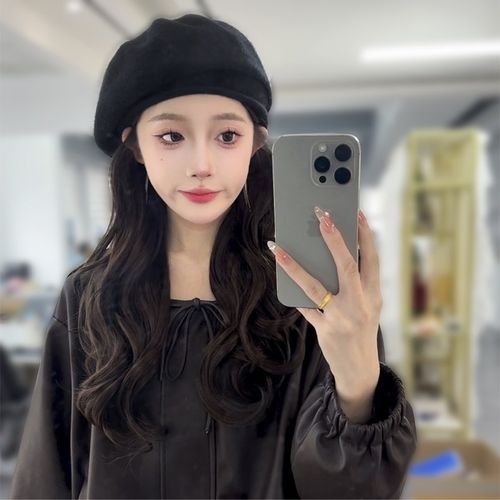 假发帽子一体自然高层次全头套女款网红秋冬2024新款长卷发假发帽