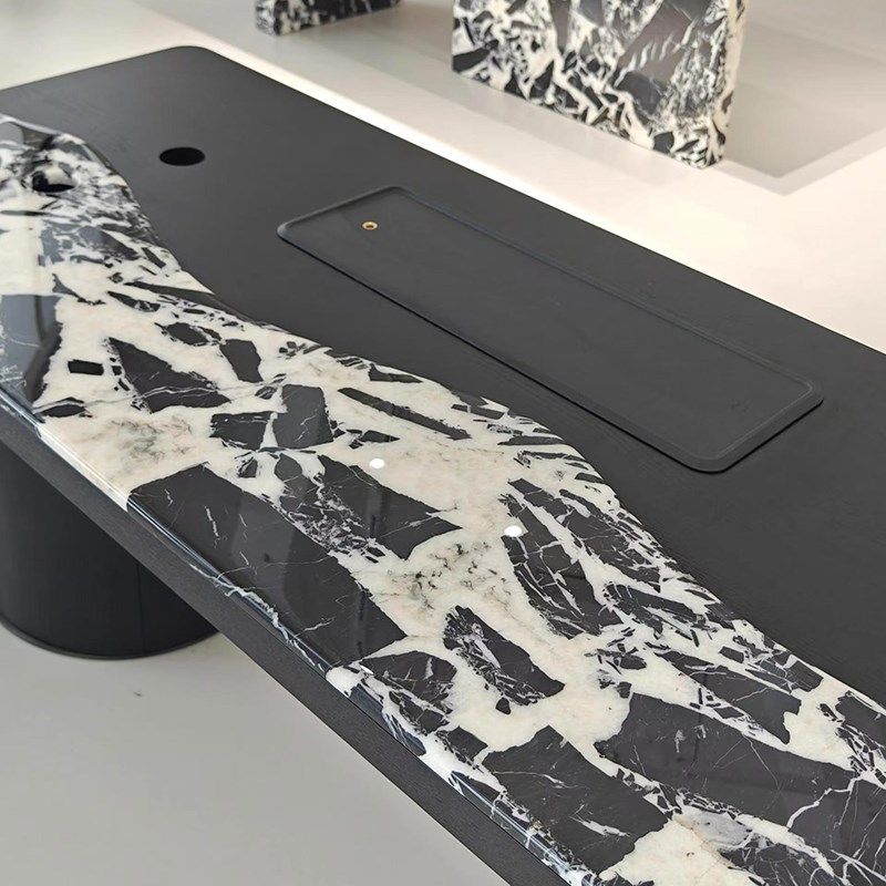 新中式实木茶桌椅组合禅意黑胡桃木轻奢茶台茶几亚克力茶室泡茶桌