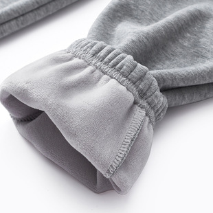 儿童秋冬加绒保暖裤子男女童汽车加厚卫裤银狐绒休闲百搭束脚长裤