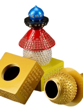 复风铜器一切如来心全身舍利宝箧印塔摆件88佛宝箧印陀罗尼五轮塔