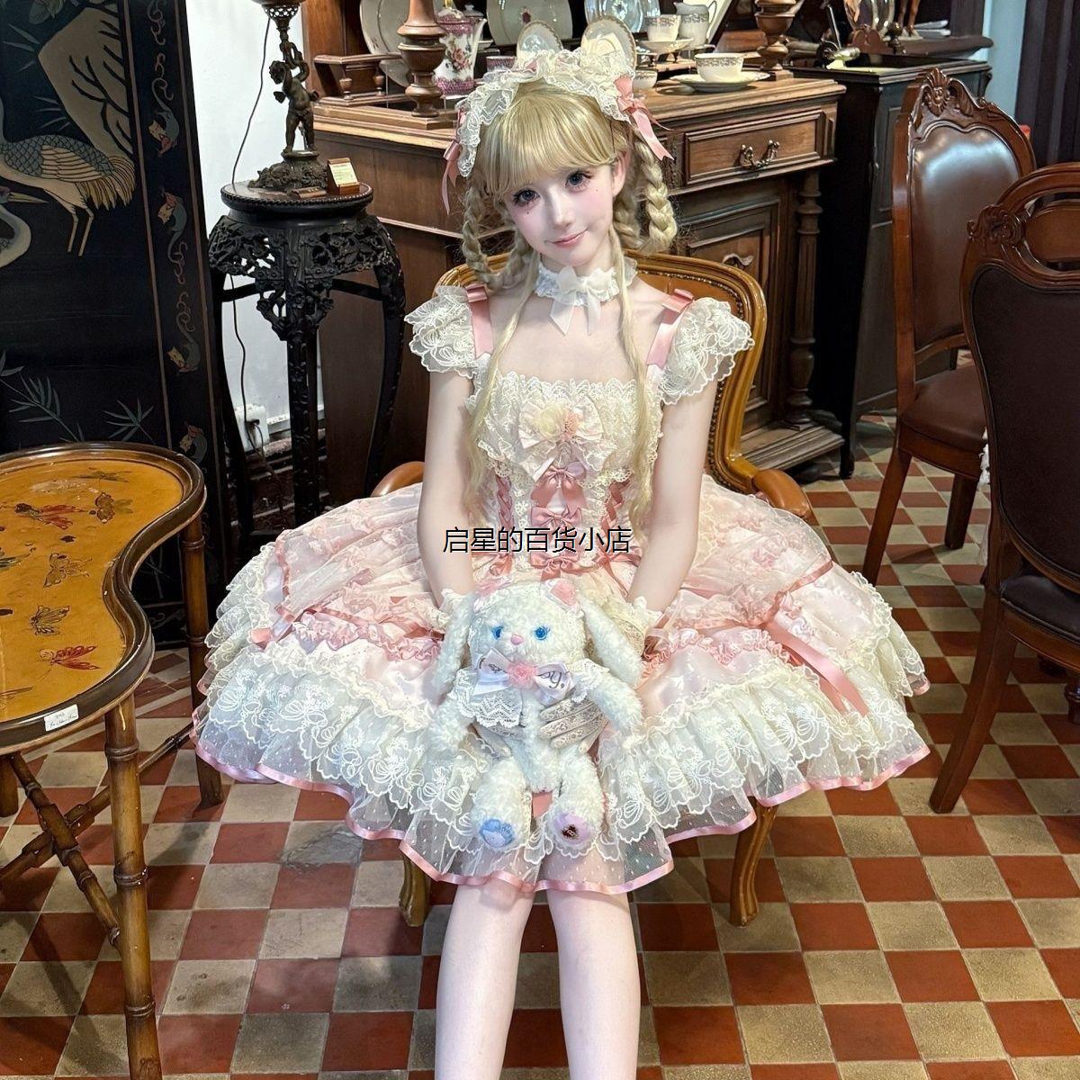 ~白糖少女原创设计新品Lolita洋装芭蕾风jsk吊带连衣裙