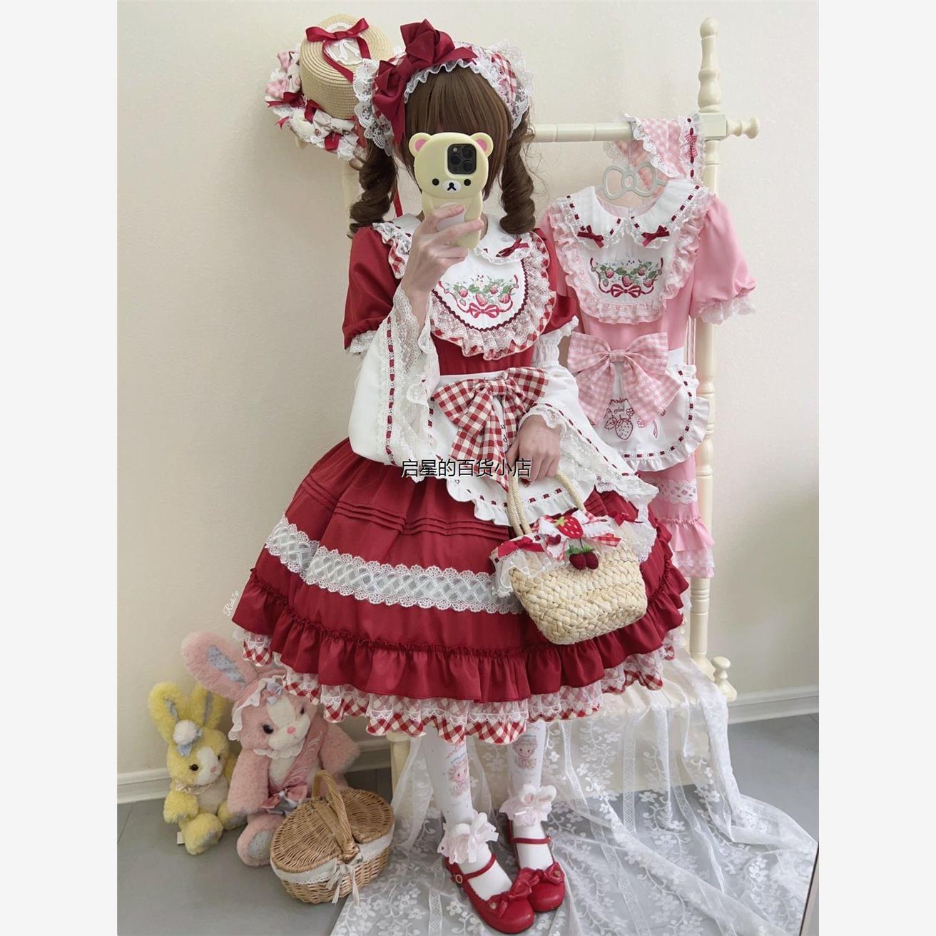 ~白糖少女新品原创设计Lolita洋装可爱op短袖连衣裙