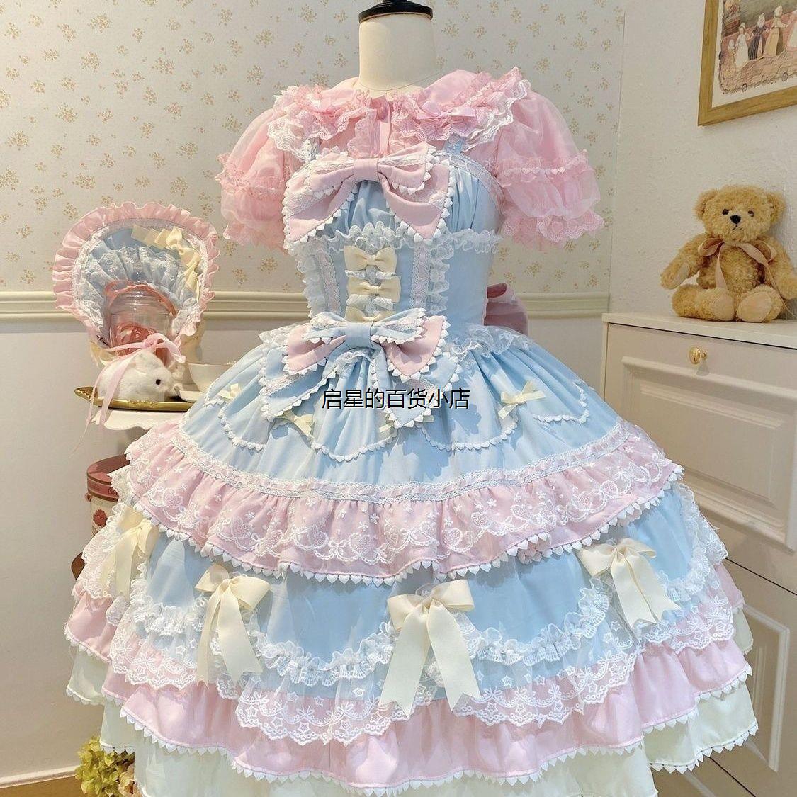 ~白糖少女原创设计Lolita洋装可爱jsk吊带连衣裙夏天