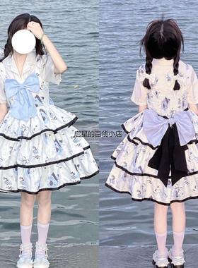 库洛喵~柴呼呼原创正品洛丽塔日常软妹jsk三段甜美印花loita裙