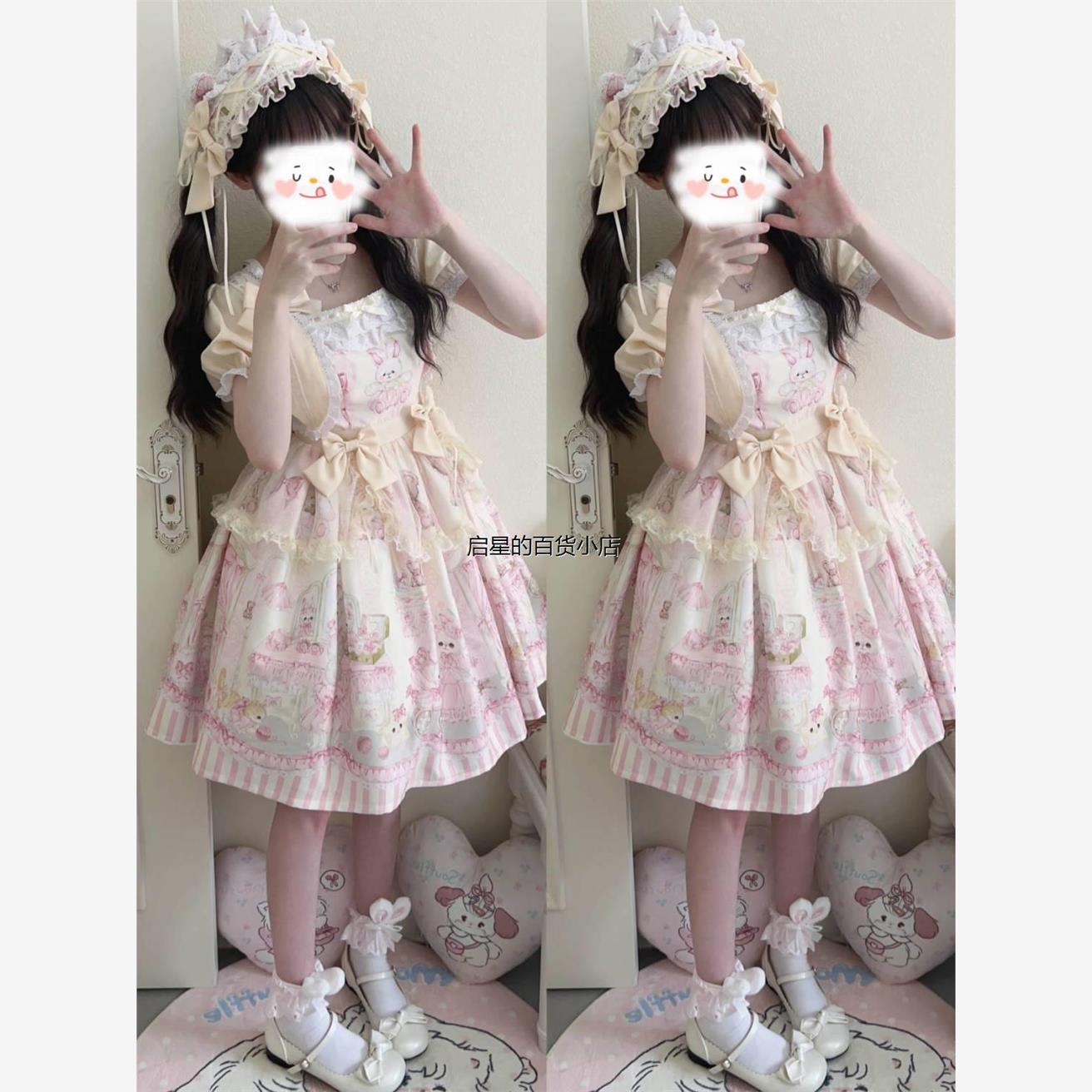 ~白糖少女新品原创设计Lolita洋装jsk假两件op连衣裙