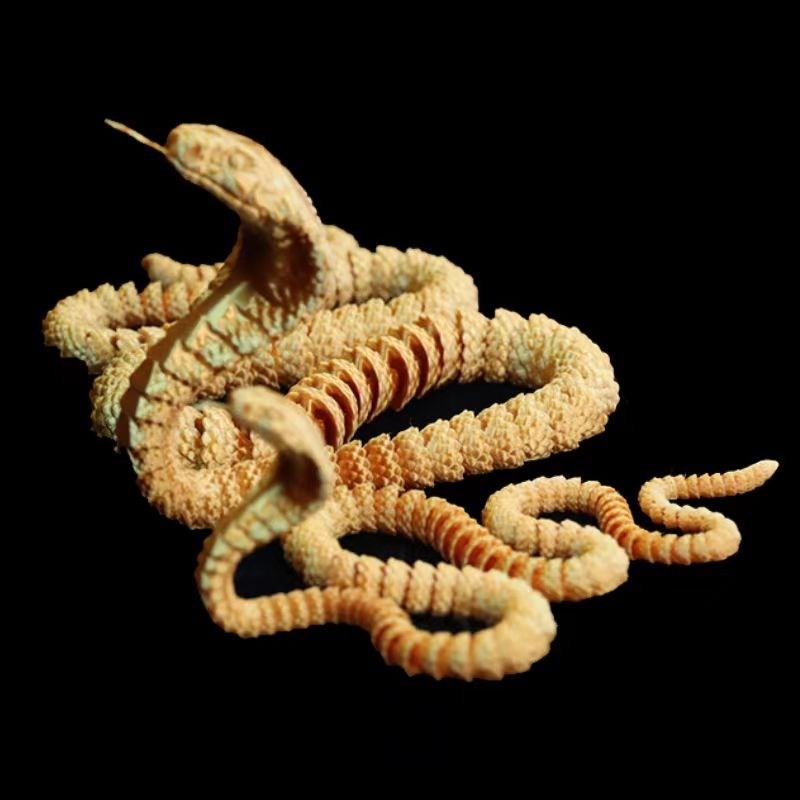 3D打印关节蛇模型全身关节可动金蛇献瑞潮玩整蛊玩具居家摆件饰品