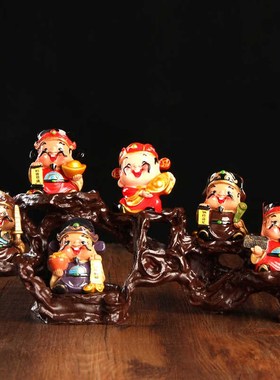 五福财神爷摆件创意办公室装饰品玄关电视柜店铺开业乔迁招财礼37