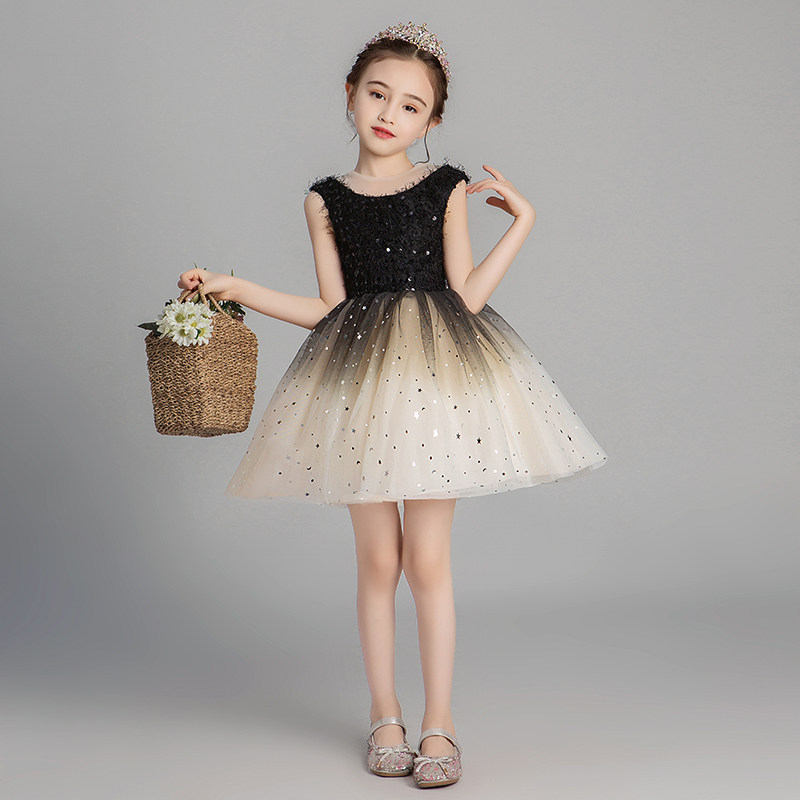 儿童晚礼服公主裙小花童蓬蓬纱连衣裙婚纱洋气女童模特走秀演出服