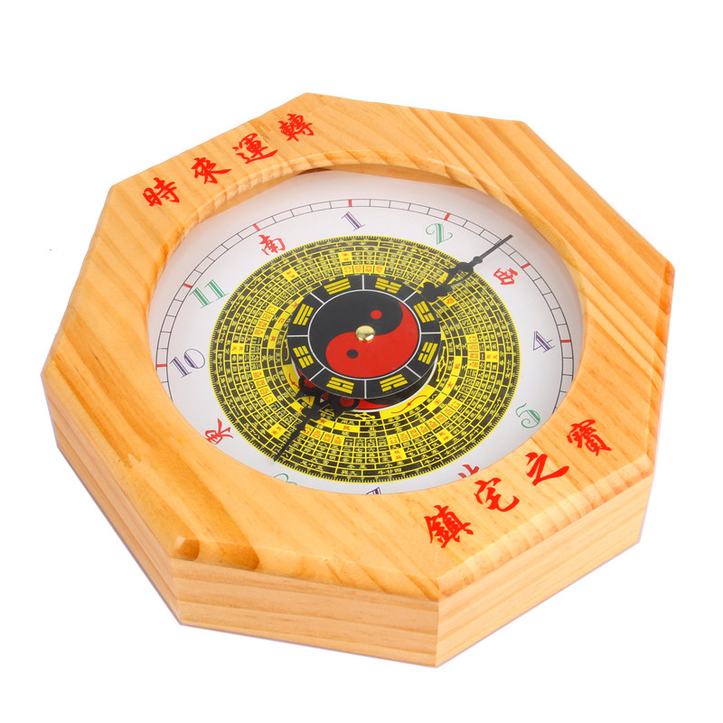 木雕刻桃木太极八卦钟表八卦钟罗盘钟挂钟台式钟客厅八卦钟,家居饰品,装饰摆件,淘宝优惠券,粉丝福利购,淘宝优惠卷