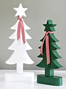 圣诞树摆件欧式装饰品儿童房间布置家庭装饰创意摆放桌面家居饰品