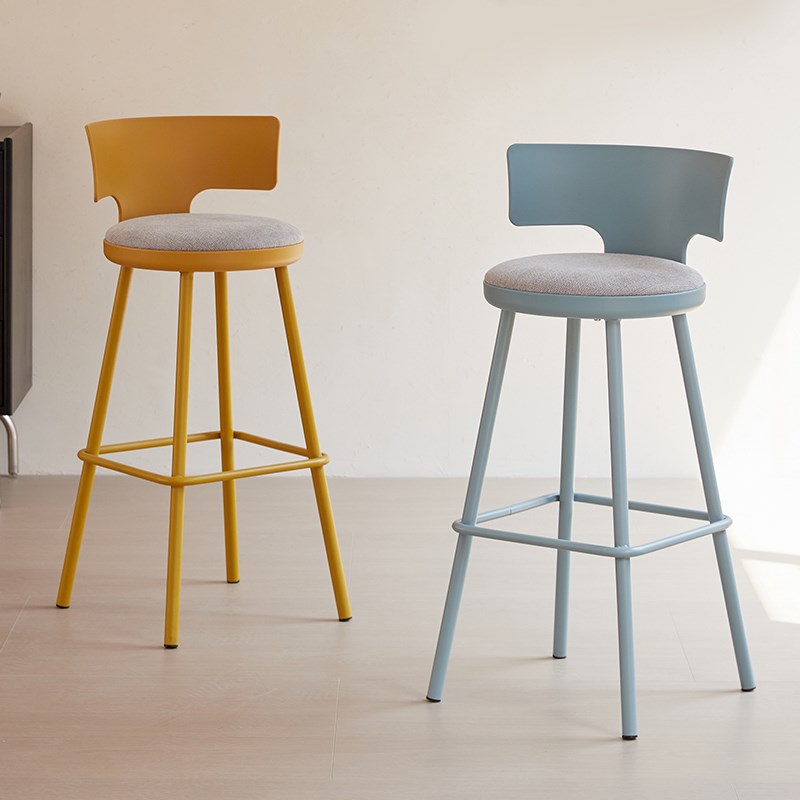 北欧简约高脚凳吧台椅创意网红酒吧椅奶茶店前台椅子餐椅靠背凳子