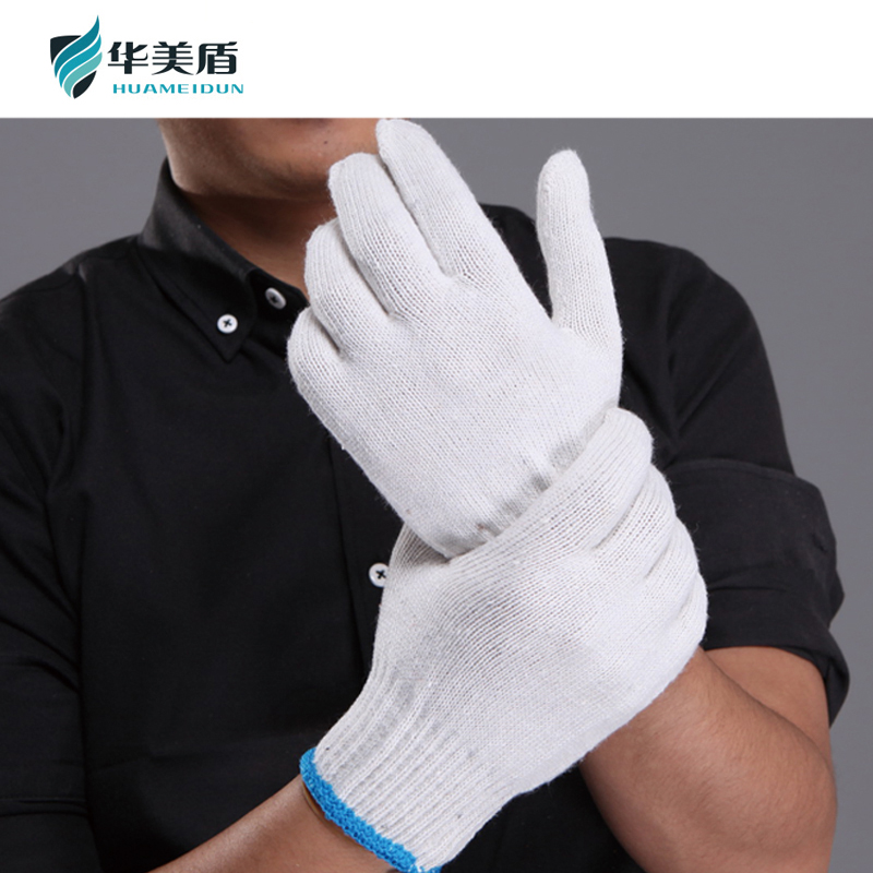 棉纱手套加厚白手套机械工作线修车搬运防护耐磨透气劳保手套