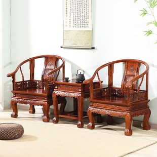 红木椅子刺猬紫檀沙发单人位太师椅梨木人椅实木靠背圈椅