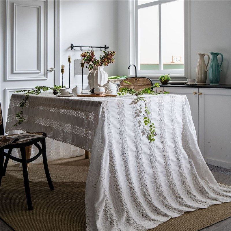 餐桌布艺法式复古提蕾丝白色台布家用长方形茶几镂空装饰钢琴巾,居家布艺,桌布,淘宝优惠券,粉丝福利购,淘宝优惠卷