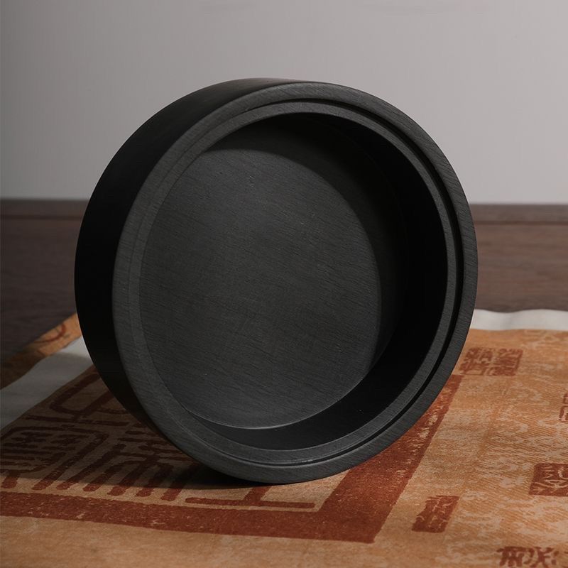 千里江山砚台天然罗纹书法专用带盖歙砚磨墨研墨