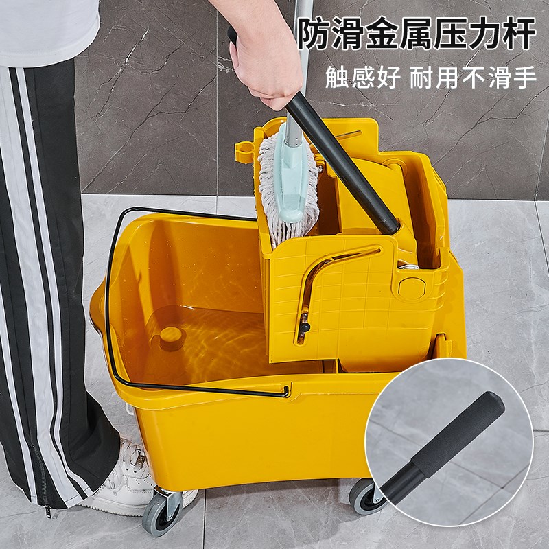榨水车拖把桶可移动挤水桶加厚保洁专用墩布清洗桶家用地拖好水桶