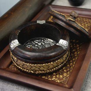 焑灰缸时尚 现代家用客厅实木质创意个性 潮流办公室大气简约新中式