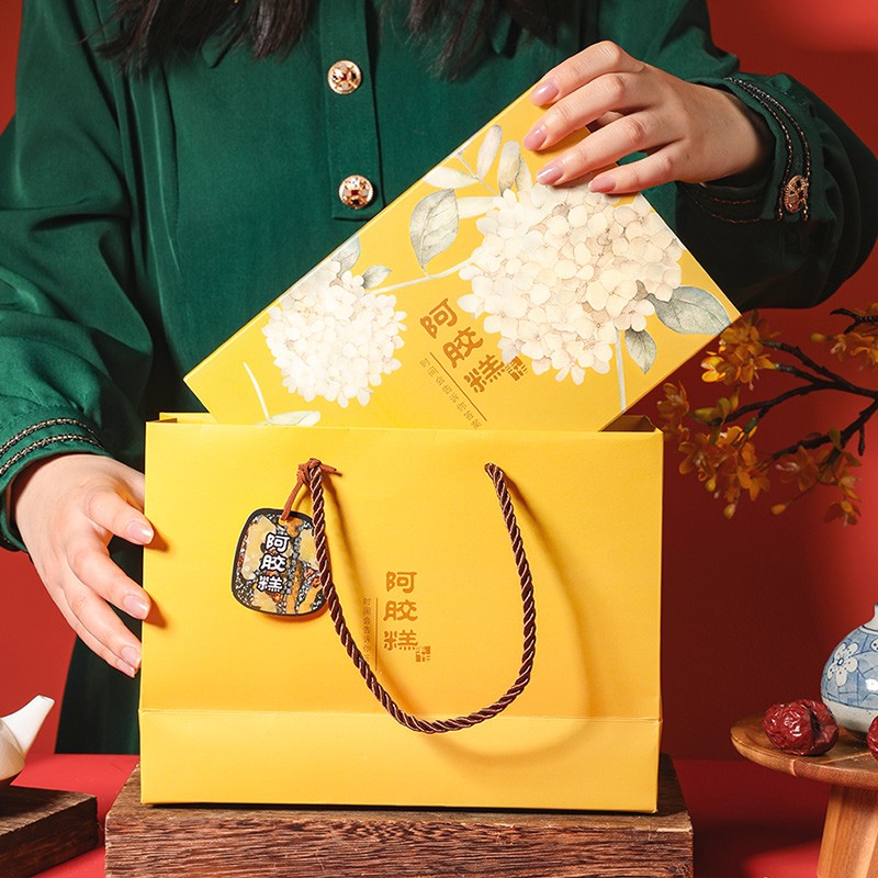 阿胶糕包装盒包装袋高档创意礼盒空盒手工阿胶膏手提盒子半斤装