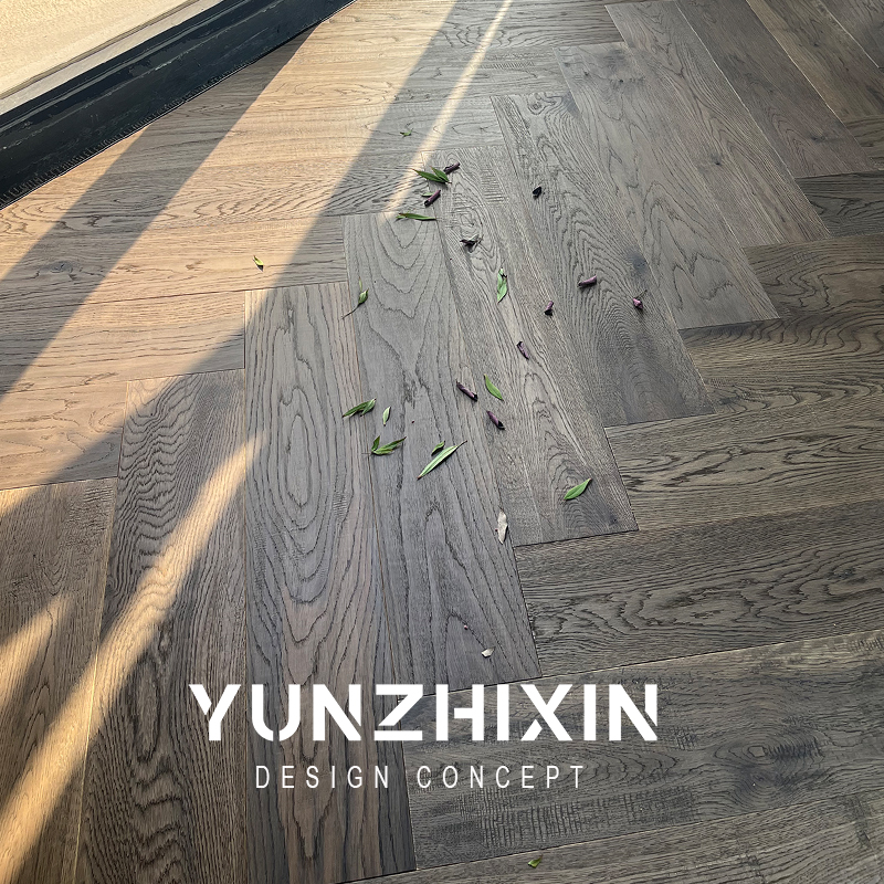 韵质信纯实木橡木人字拼木蜡油地板鱼骨拼卧室锯齿纹地暖锁扣地板