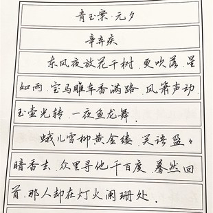 水硬笔手写体 钢笔书法第二期 宋词字帖 行楷 共篇词