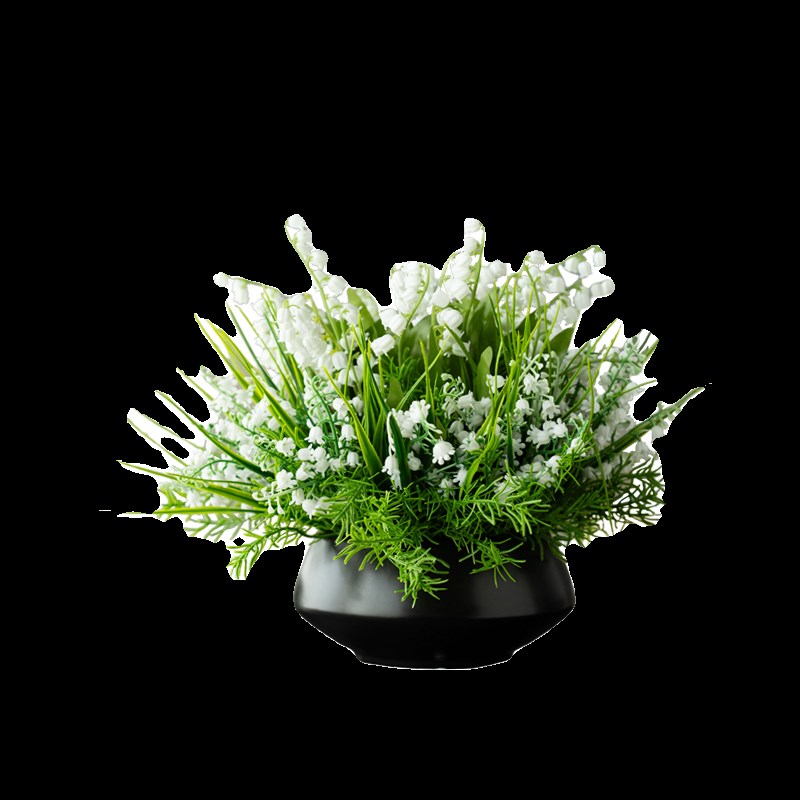 森系小新仿真绿植铃兰假花办公室桌面书房茶几餐桌玄关装饰