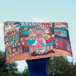 左咸敦道艺术家合作款挂布背景布绒布房间挂毯卧室床头装饰墙画