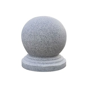 广场拦车石球路障圆球大门柱头石石头墩岗岩芝麻灰石墩子挡车石