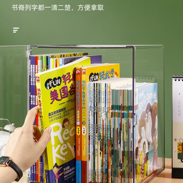 防尘书桌收纳置物架家用宿舍桌面书架整理神器A4书柜整理箱可叠加