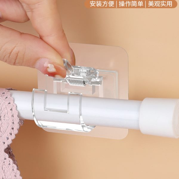 窗帘免打孔布遮光安装简易窗帘伸缩杆门帘杆固定器杆夹支撑托挂钩
