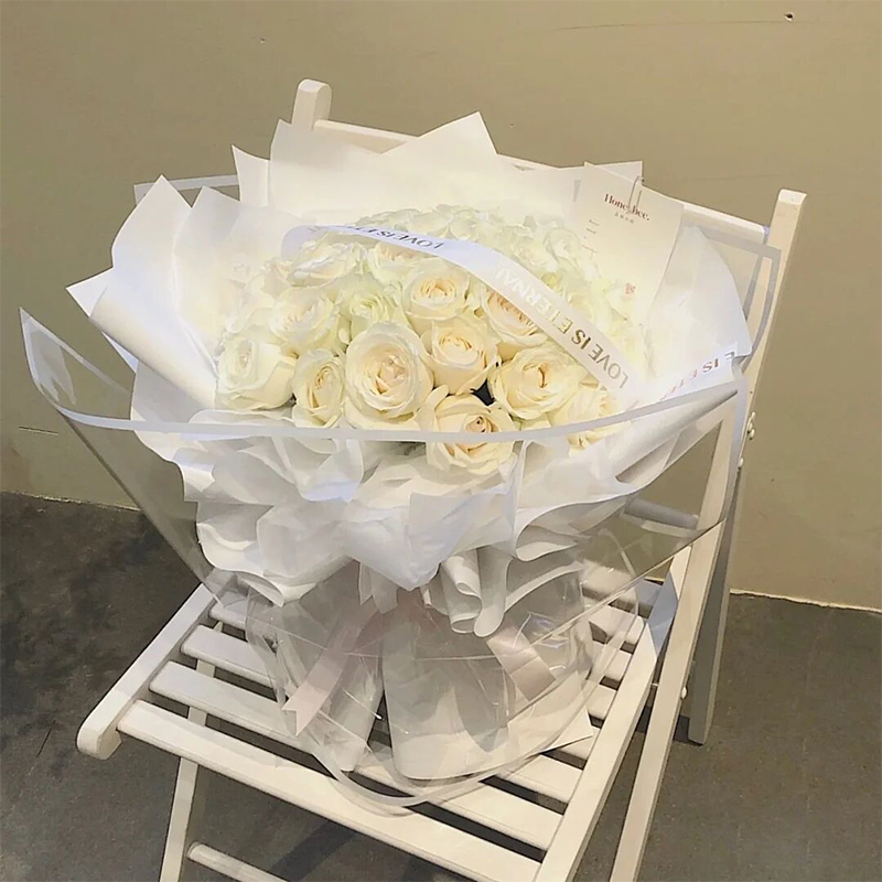 520情人节99朵白玫瑰花束北京深圳上海女友生日全国鲜花速递同城