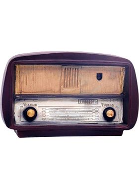 复古怀旧老式收音机模型摆件树脂装饰做旧工艺品店铺橱窗桌面摆设