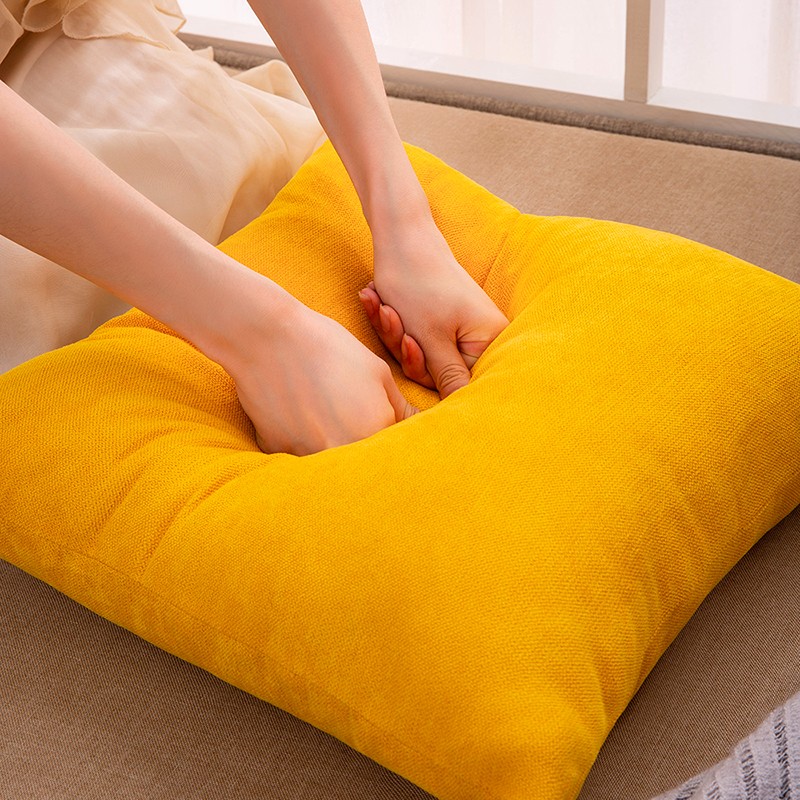 纯色亚麻抱枕客厅沙发靠垫雪花绒靠枕椅子腰枕 素色加厚靠背枕垫