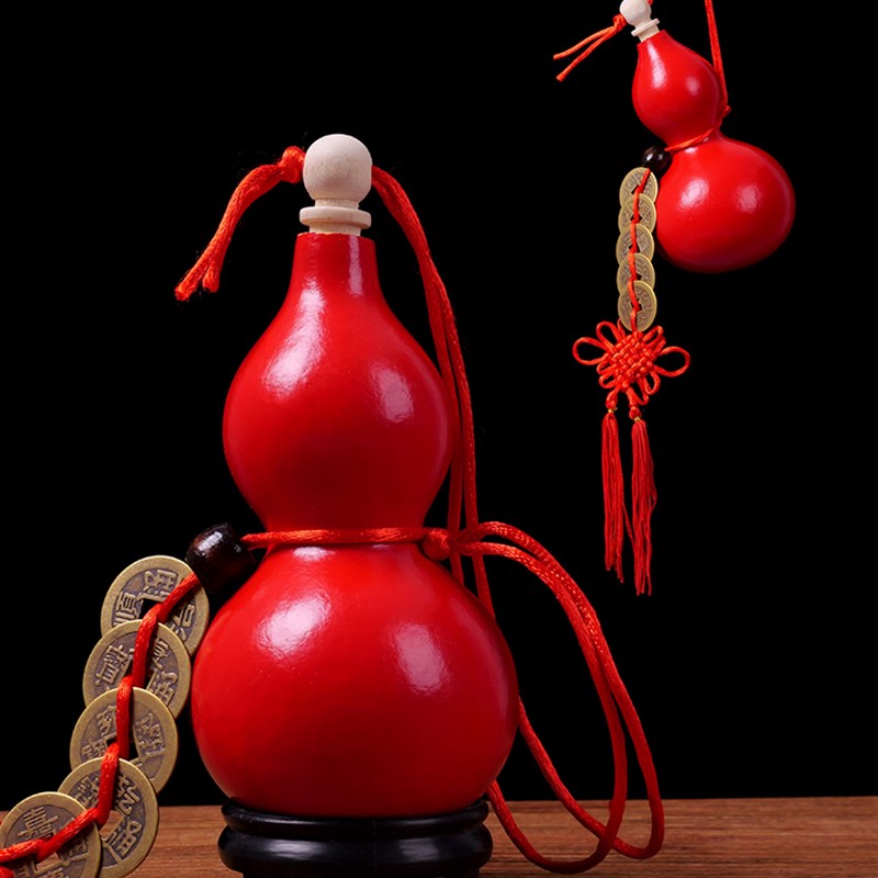 天然葫芦红葫芦挂件真葫芦口门对门卧室对厕所横梁玄关楼梯