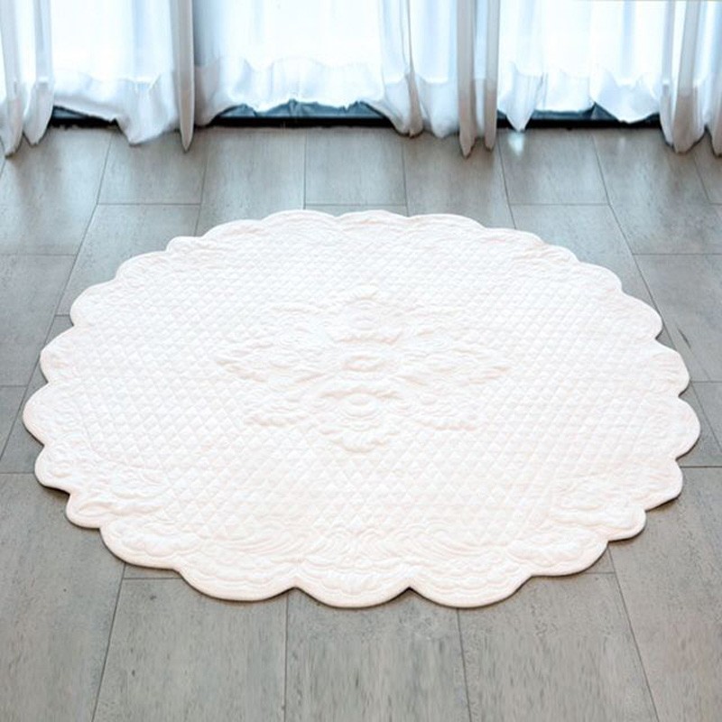 韩国 超柔水晶短绒圆形地毯床边毯垫子欧式in风客厅卧室地垫