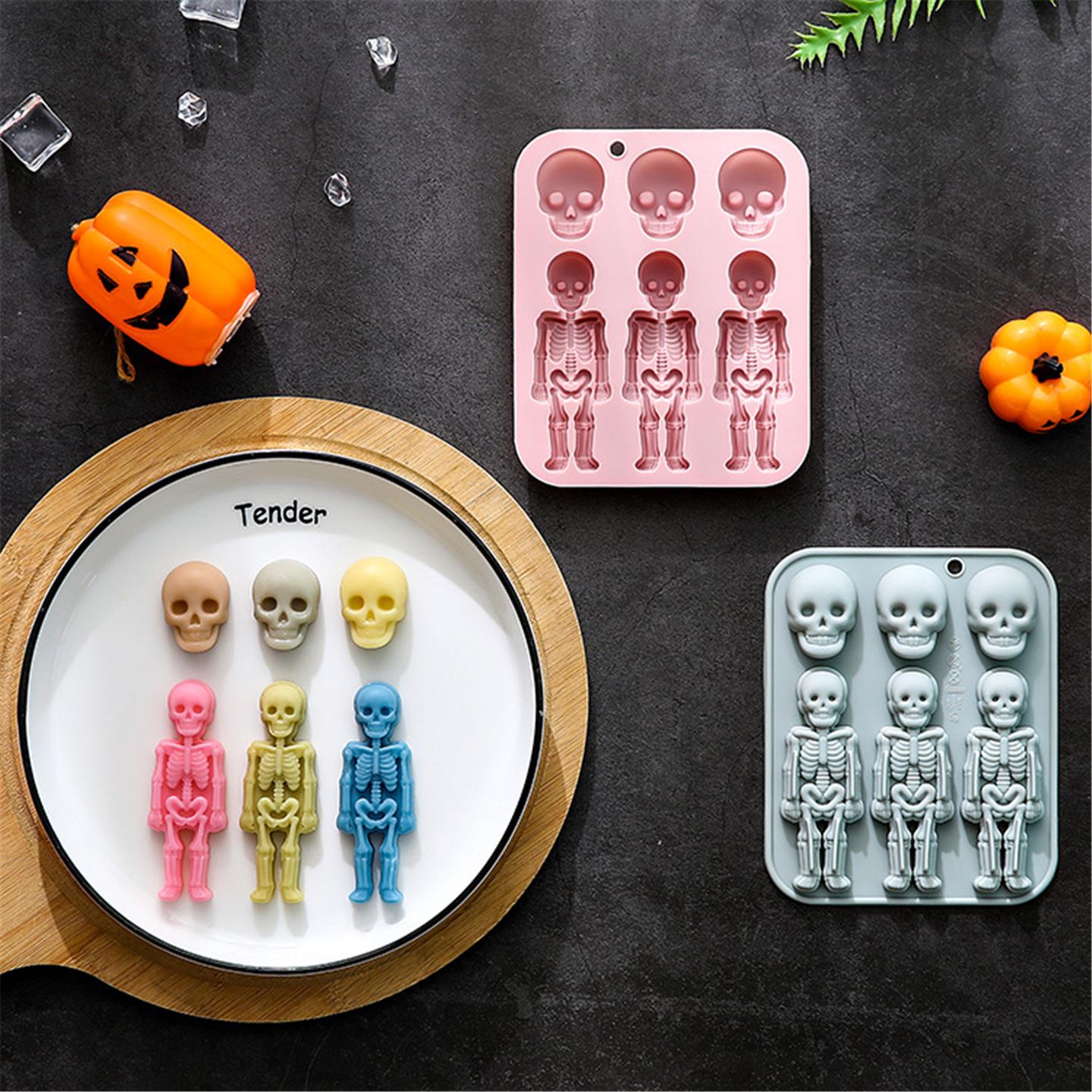 新品6连骷髅主题造型硅胶模