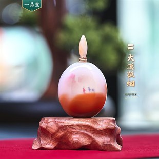 一品堂天然玛瑙内画鼻烟壶上新了家居摆件闻香壶精品送老外纯手工