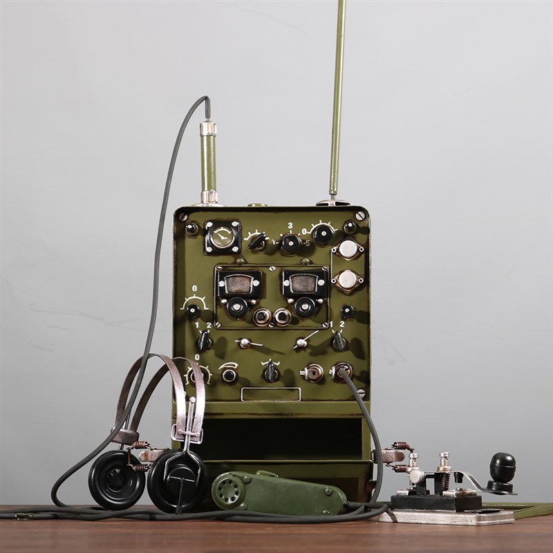 复古仿真电报机模型老式怀旧无线电台发报机打字机道具装饰品