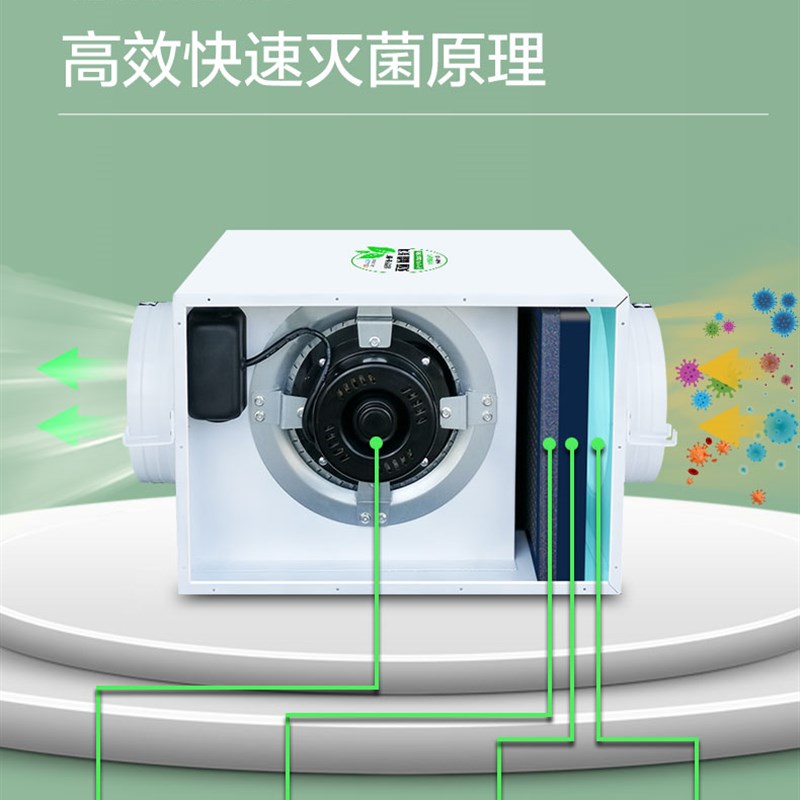 艾德利单向抽风机空气净化过滤管道排风机商用新风系统强力换气扇