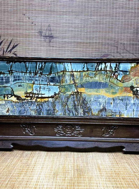 石画草石乳源彩石国画石天然图案屏风家居装饰礼品