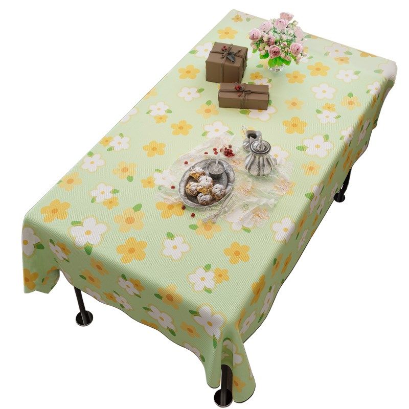 春游田园小新朵加厚棉麻桌布客厅装扮防水防尘餐桌盖布茶几布,居家布艺,桌布,淘宝优惠券,粉丝福利购,淘宝优惠卷