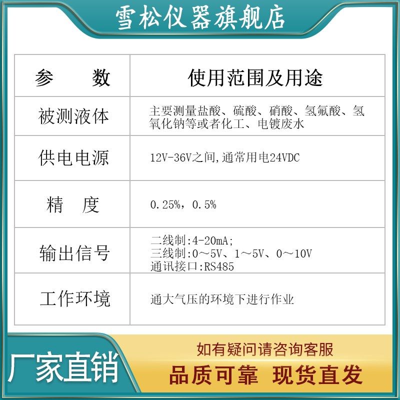 防腐投入式液位计耐酸硷防腐液位计液位变送器感测器耐高温,五金/工具,液位计,淘宝优惠券,粉丝福利购,淘宝优惠卷