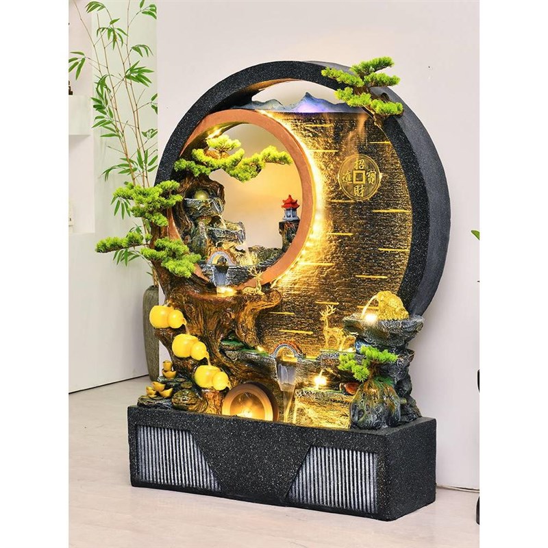 水幕墙假山流水喷泉摆件流水墙屏风景观室内庭院玄关隔断鱼池造景