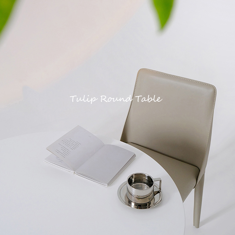 阳台小圆形休闲黑色烤漆咖啡桌奶茶洽谈桌郁金香IN接待桌子