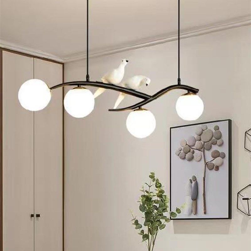 灿丽现代长条吊灯创意设计师树枝小鸟农庄饭厅餐桌灯,家装灯饰光源,客厅吊灯,淘宝优惠券,粉丝福利购,淘宝优惠卷