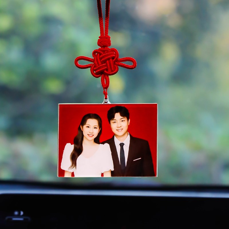 照片定制汽车挂件车内吊饰车载水晶吊坠平安后视镜饰品diy送