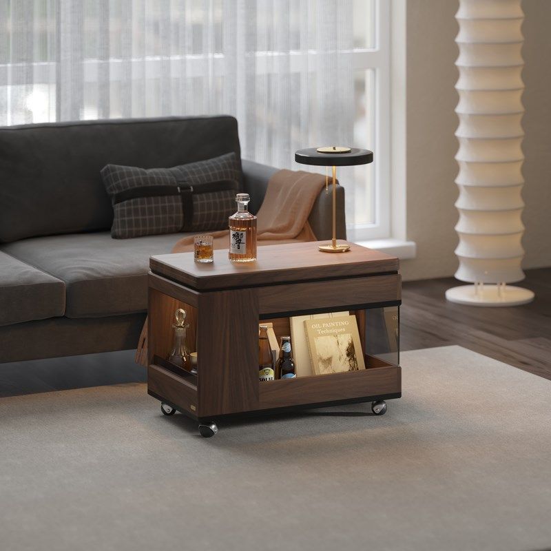 沙发边柜侧边柜翻转实木边几小推车旋转茶几,住宅家具,移动边几/推车,淘宝优惠券,粉丝福利购,淘宝优惠卷